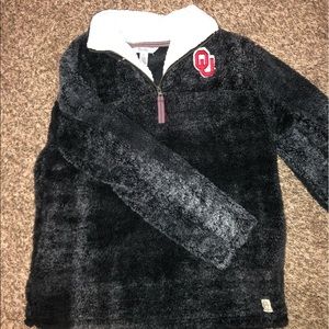 Oklahoma University Fuzzy Pullover/ Quarterzip